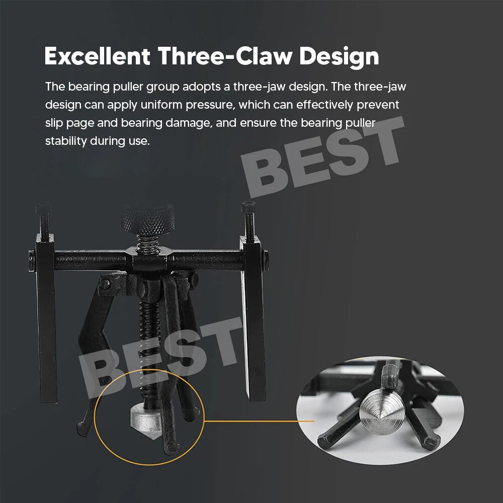 3 Jaw Pilot Bearing Puller Inner Wheel Gear Extractor Bushing Remover Tool Kit - view 4