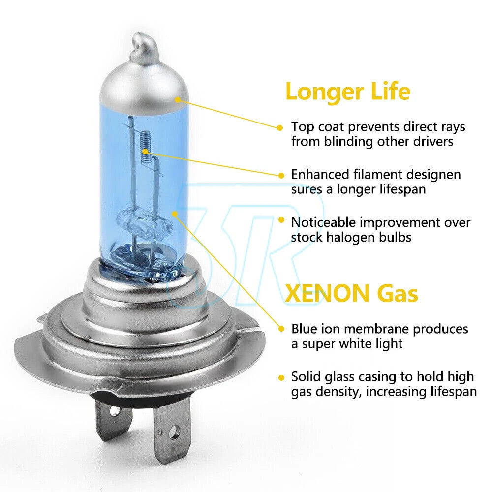 4x H7 12V 55W Super White Headlight Xenon Halogen Globes Head Light Lamp 6000kAu - view 1