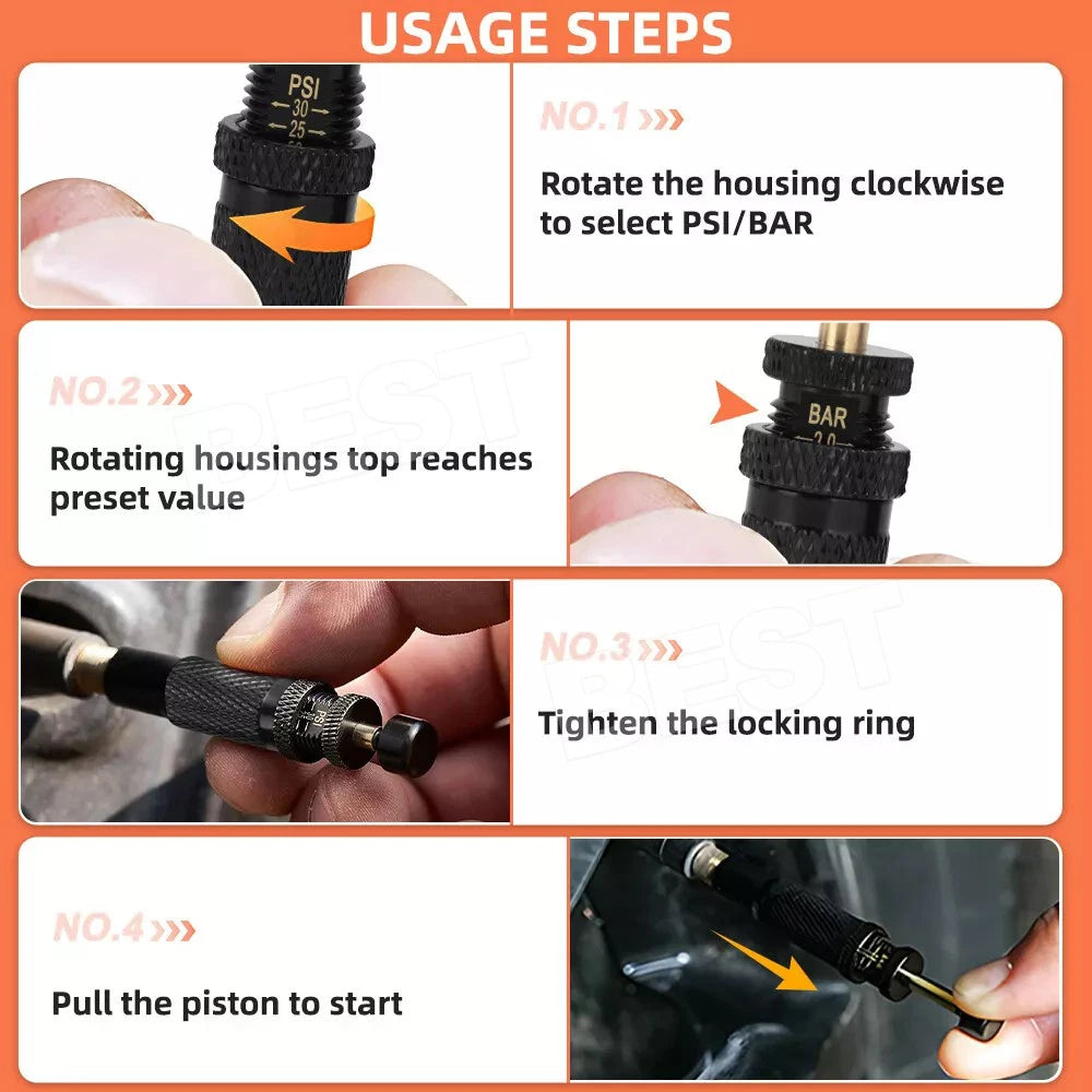 4PCS Portable Tyre Deflators Air Quick Deflator 10~30 PSI Tire Valve Core Tool - view 4