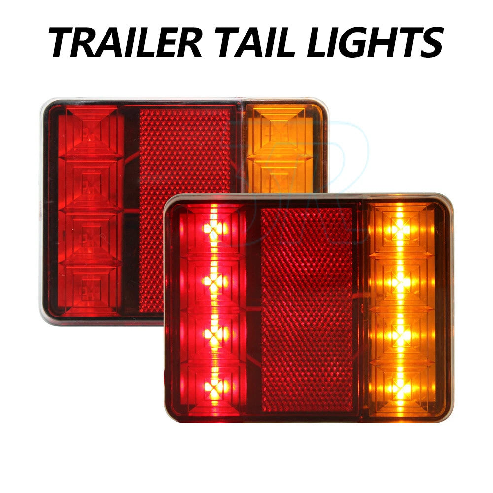 2X Trailer tail lights 8 LED Stop Tail Lights Submersible Boat Truck Lamp Lights - view 1