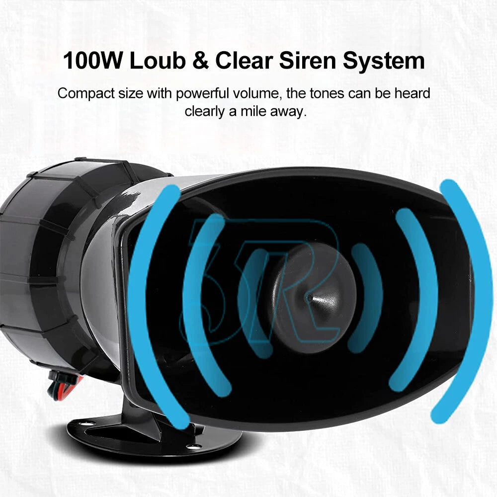 12V Air Horn Siren Megaphone Loud+MIC Speaker 5 Sounds Car Vehicle Truck Van - view 3