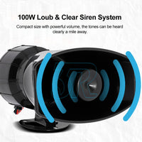 12V Air Horn Siren Megaphone Loud+MIC Speaker 5 Sounds Car Vehicle Truck Van - view 3