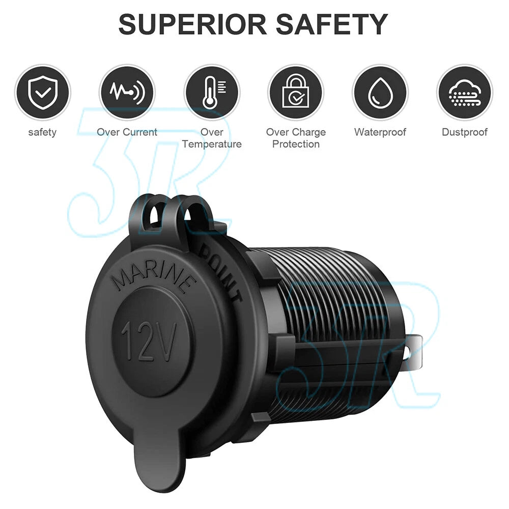 2X 12V Car Cigarette Lighter Socket Waterproof USB Charger Power Adapter Outlet - view 3
