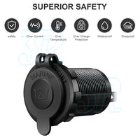2X 12V Car Cigarette Lighter Socket Waterproof USB Charger Power Adapter Outlet - view 3
