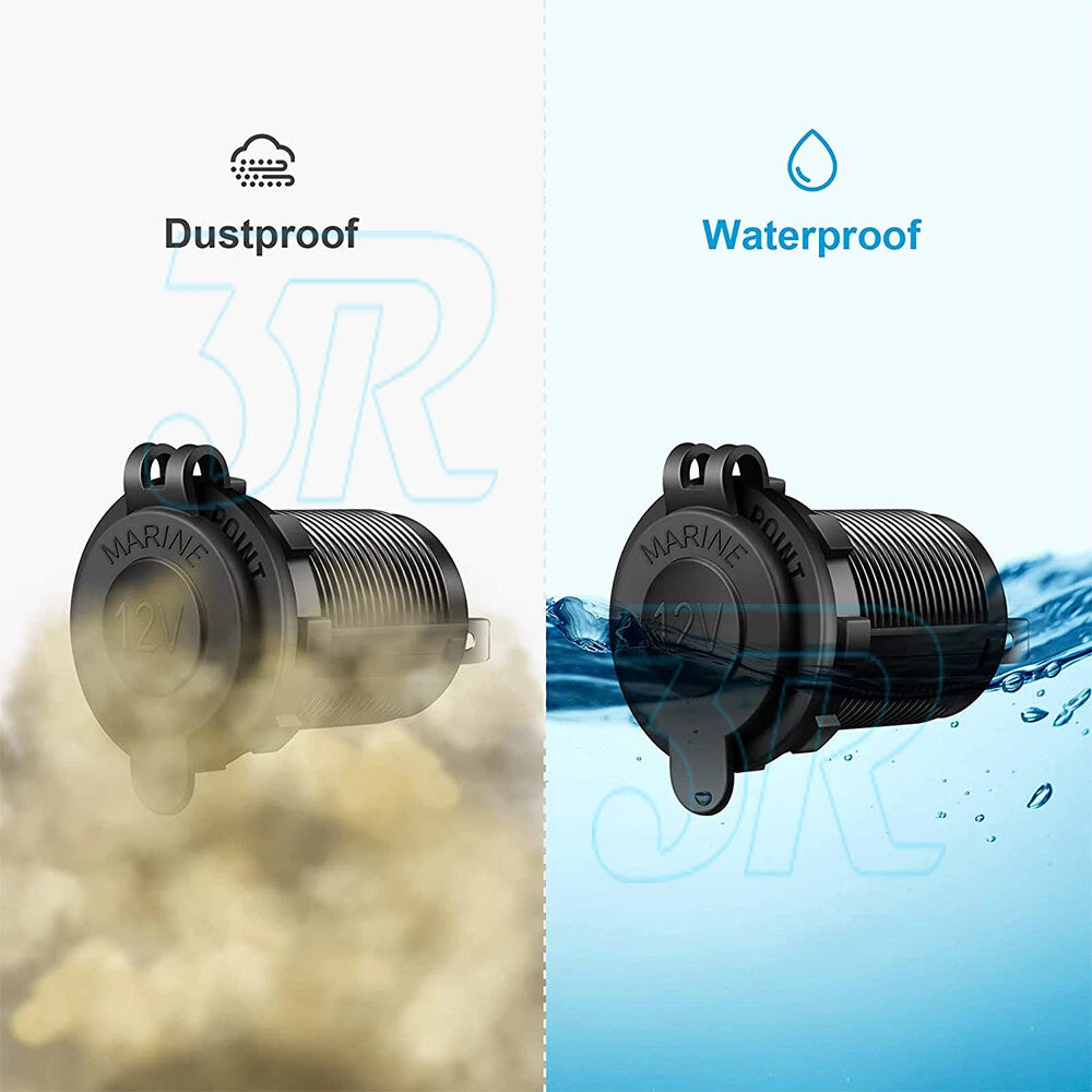 2X 12V Car Cigarette Lighter Socket Waterproof USB Charger Power Adapter Outlet - view 4