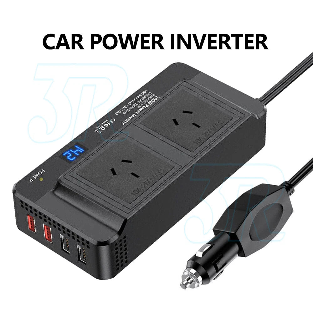 Car Power Inverter 12V to 240V AC Converter 200W With 4USB Phone Charger - view 1