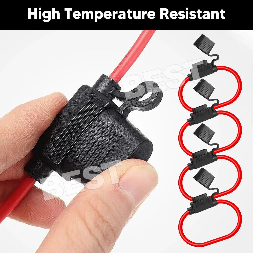 10X 12V 30A Standard Blade Inline Fuse Holder with Water Proof Dustproof Cover - view 3