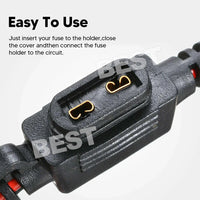 10X 12V 30A Standard Blade Inline Fuse Holder with Water Proof Dustproof Cover - view 4