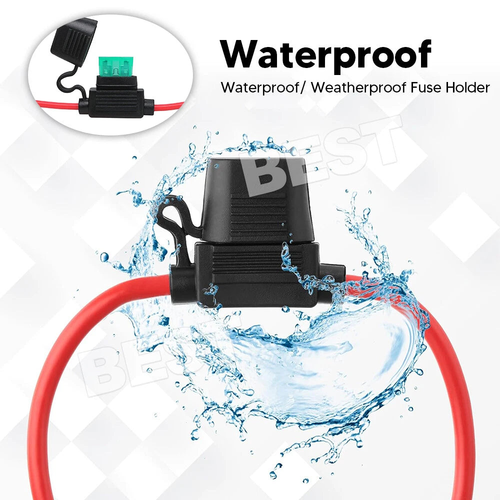 10X 12V 30A Standard Blade Inline Fuse Holder with Water Proof Dustproof Cover - view 5