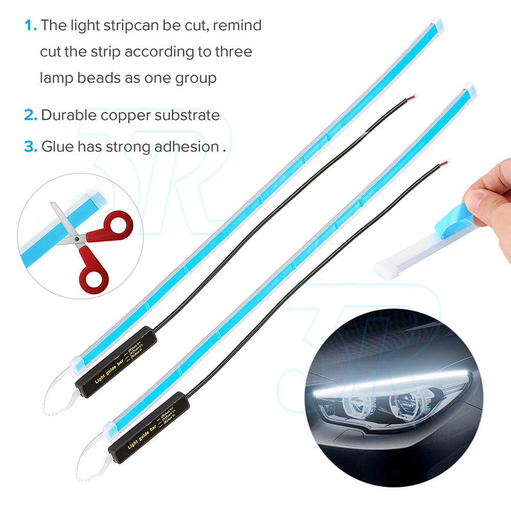 2PCS Led DRL Daytime Running Lights Turn Signal DRL Led Strip Car Light For Auto - view 1