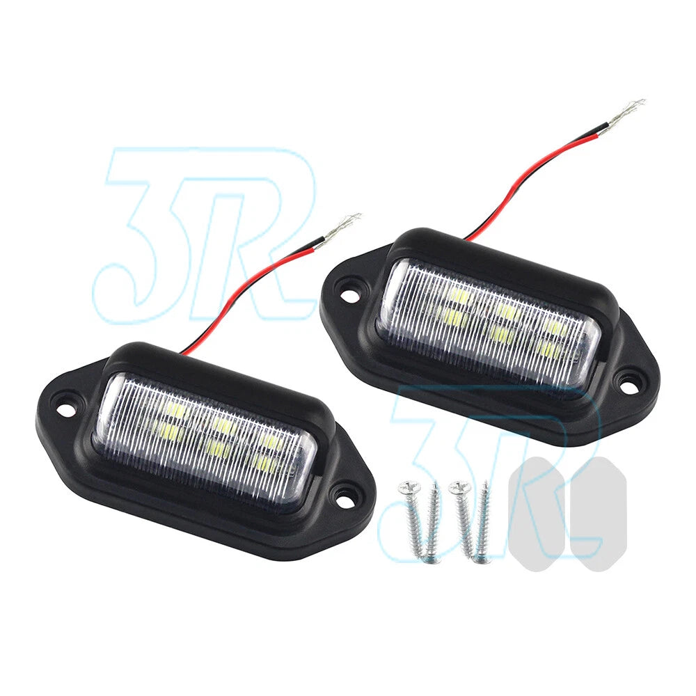 4PCS 6 LED License Number Plate Lights Lamps for Truck SUV Trailer Lorry 12/24V - view 1