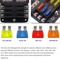 23PCS 6 Way Blade Fuse Box Block Holder Indicator LED Light 12V/32V Car Marine - view 6