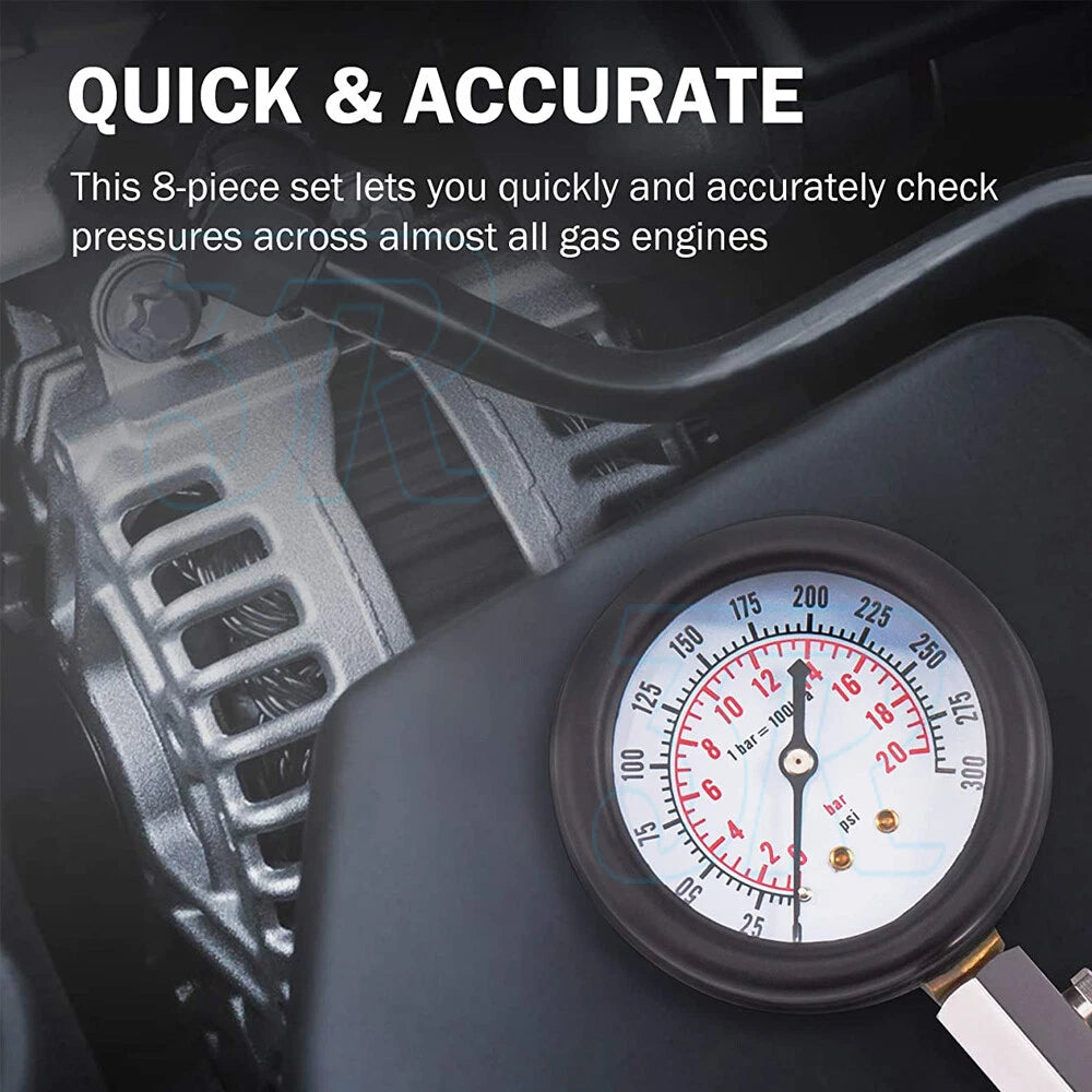 PETROL ENGINE COMPRESSION TEST TESTER KIT SET FOR AUTOMOTIVE CAR TOOL - view 9
