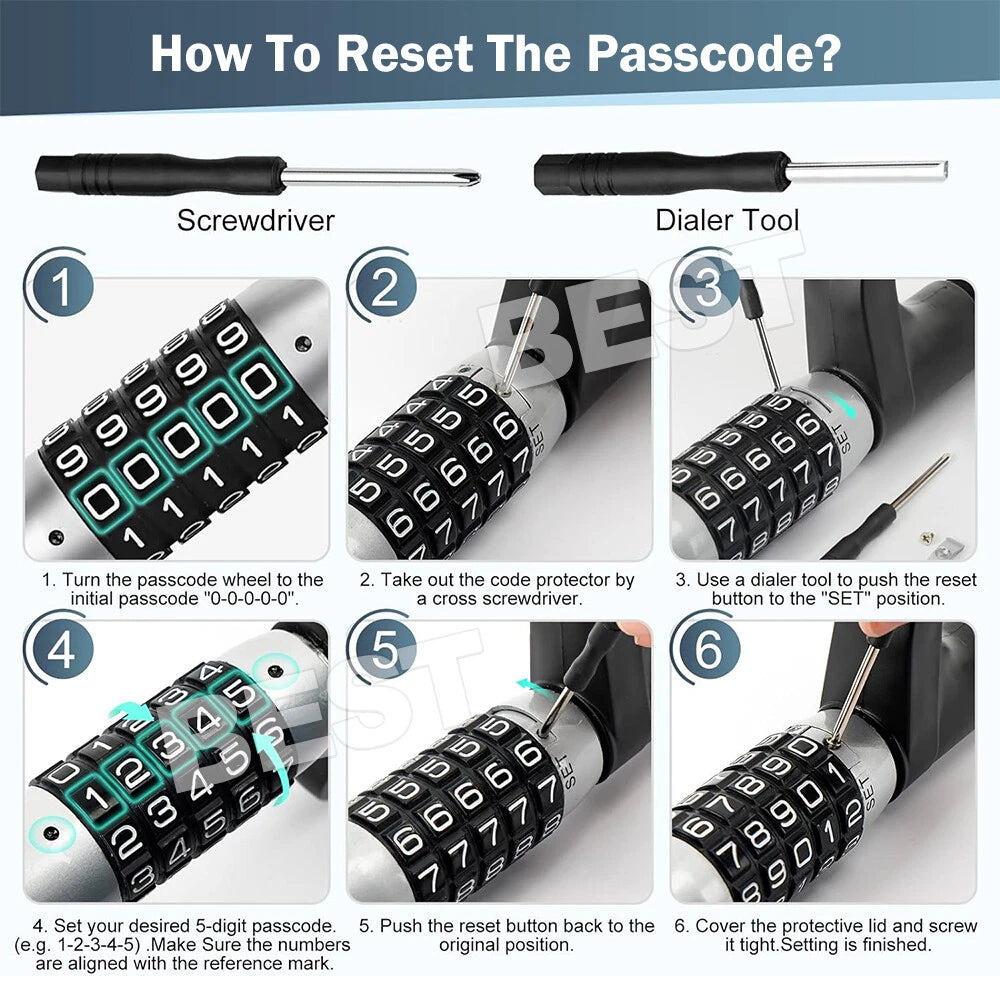 Car Steering Wheel Lock Keyless 5 Coded Combination Locker Security Anti Theft - view 8