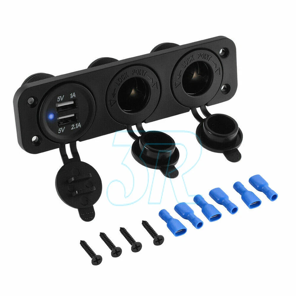 12V Cigarette Lighter Socket Adapter Power Plug DC USB Charger Car Boat Caravan - view 10