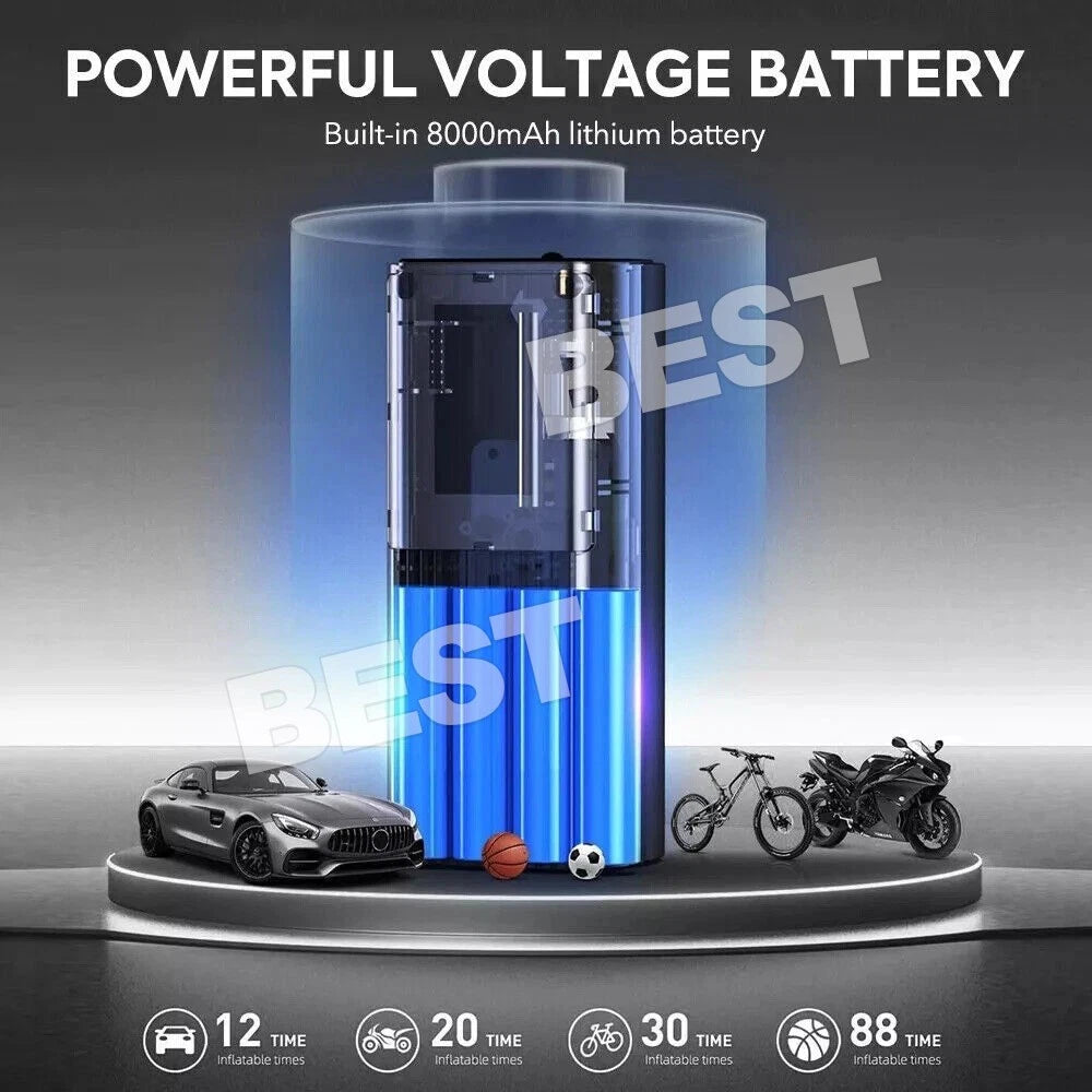 Car Bike Tire Air Inflator Portable Tyre Electric Pump Cordless Rechargeable - view 6