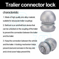 Anti Theft Trailer Coupling Hitch Lock Tow Ball Car Caravan Security Tool Kit - view 4