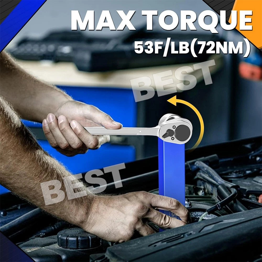 Spanner Extension Wrench Set Offset Ratchet Spanner Extender with-Adapter Socket - view 4