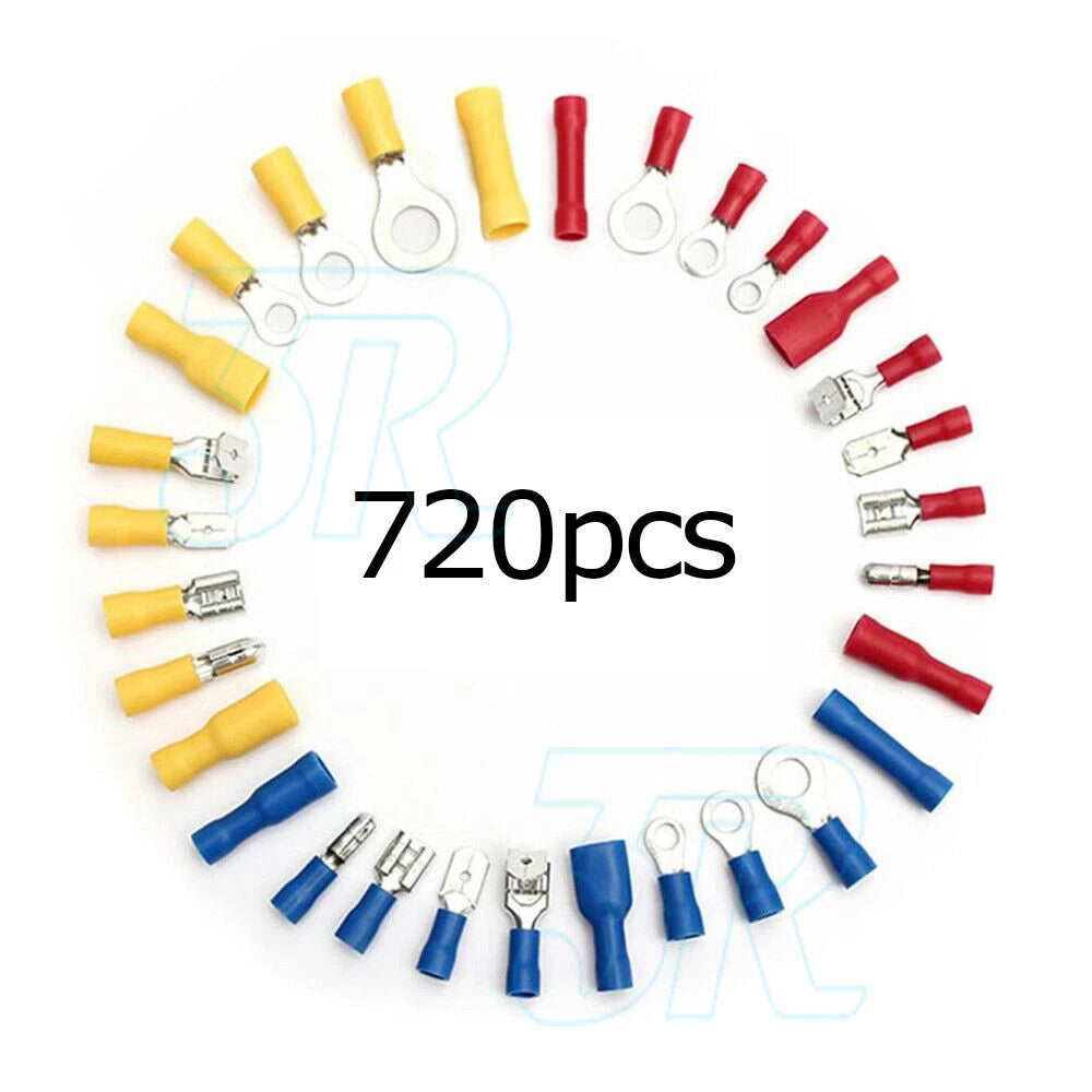 720pcs Crimp Terminals Insulated Electrical Wire Butt Connector Assorted Kit - view 5
