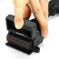 Trailer 12 Pin Female Socket To 7 Pin Flat Plug Adaptor Caravan Wiring Connector - view 4