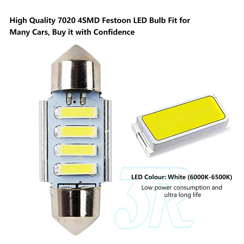 31MM FESTOON 7020 4SMD LED INTERIOR DOME MAP LIGHT BULB GLOBE 12V CAR 4WD - view 2