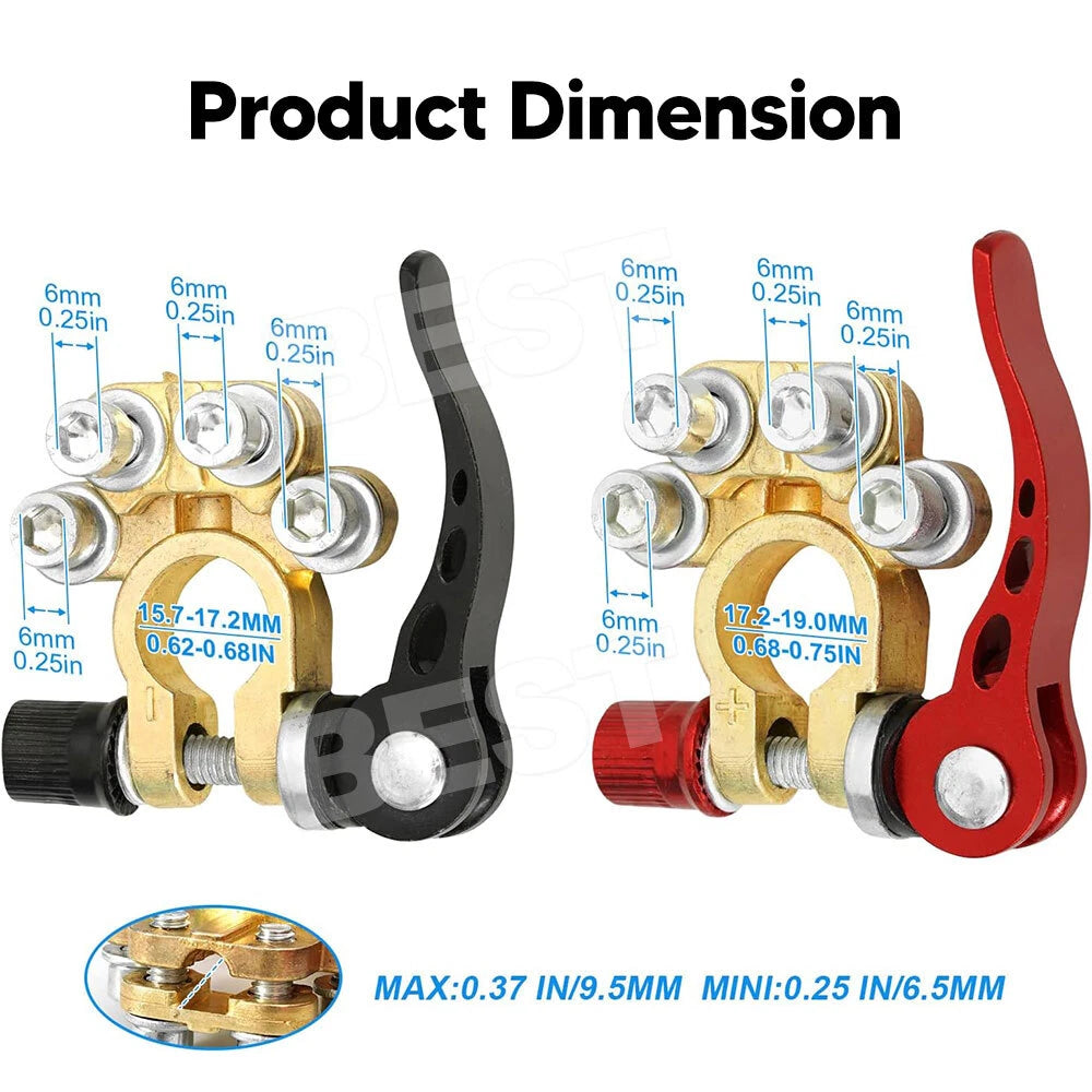 Pair 12V 4-Way Car Battery Terminals Isolator Batteries Connector Clamp Caravan - view 7
