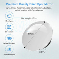 8x Blind Spot Car Mirror Rimless Wide Angle Convex Mirrors Frameless Glass - view 2