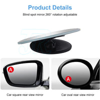 8x Blind Spot Car Mirror Rimless Wide Angle Convex Mirrors Frameless Glass - view 4
