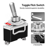 10pcs 12 Volt Toggle Flick Switch Waterproof ON/OFF Car Dash Light Metal Boot - view 1