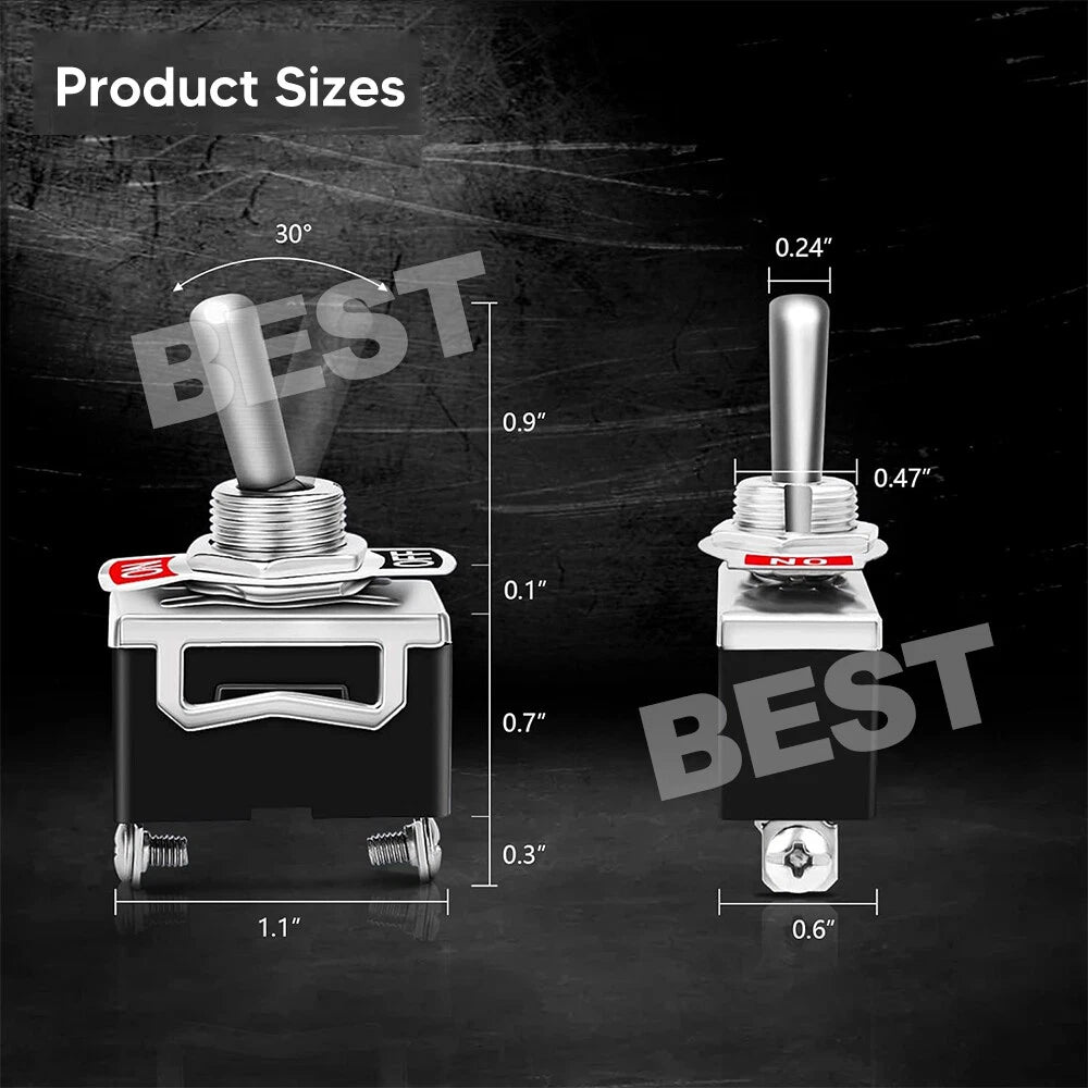 10pcs 12 Volt Toggle Flick Switch Waterproof ON/OFF Car Dash Light Metal Boot - view 8