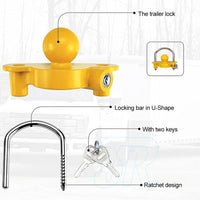 Trailer Parts Coupling Lock Universal Hitch Tow Ball 2 Keys Caravan Antitheft - view 2