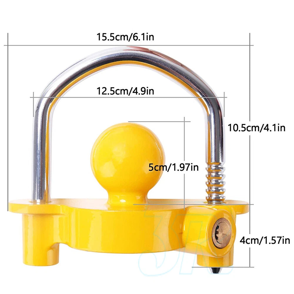 Trailer Parts Coupling Lock Universal Hitch Tow Ball 2 Keys Caravan Antitheft - view 7