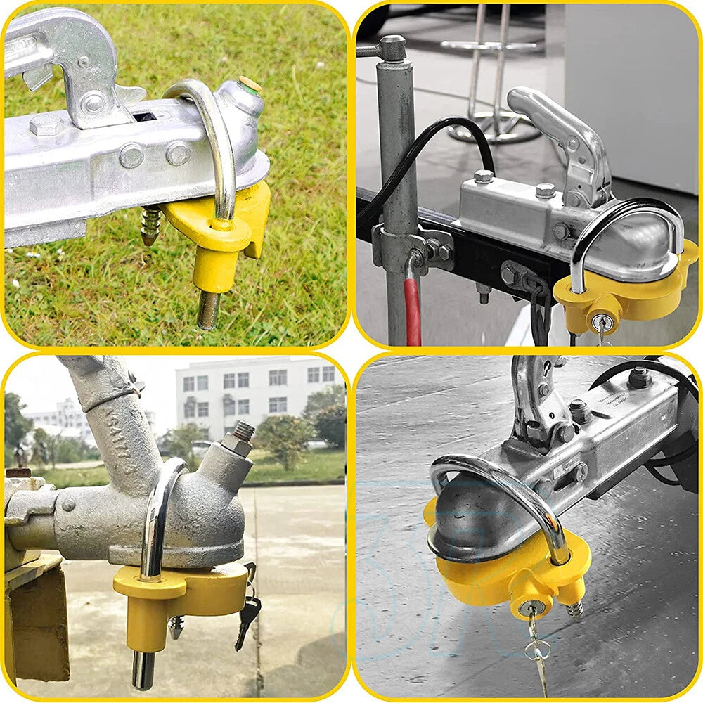 Trailer Parts Coupling Lock Universal Hitch Tow Ball 2 Keys Caravan Antitheft - view 9
