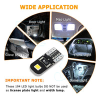 10PCS CANBUS Error Free T10 W5W 194 168 Wedge Interior LED Light Bulbs - view 5