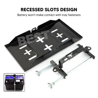 Universal Metal Car Battery Tray Adjustable Hold Down Clamp Bracket Kit Cycle - view 5