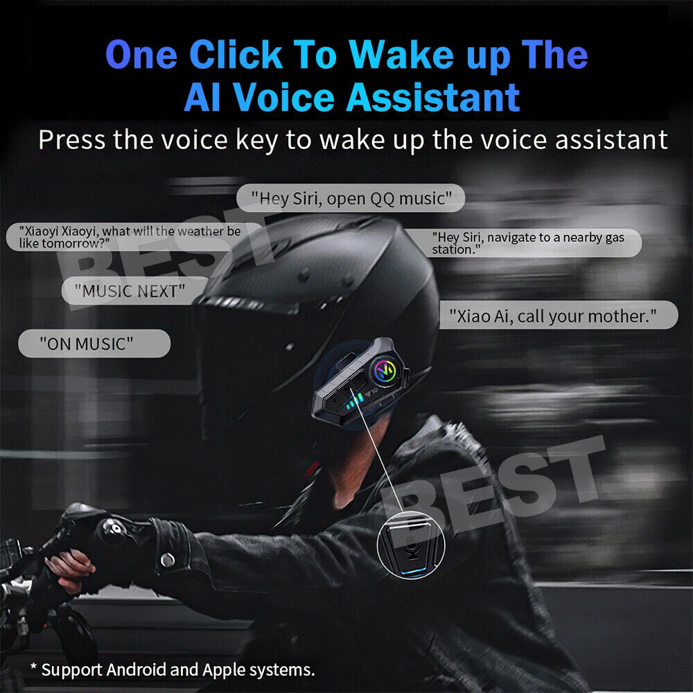 HiFi Bluetooth Motorcycle Helmet Headset Wireless call Motorbike Headphone - view 4