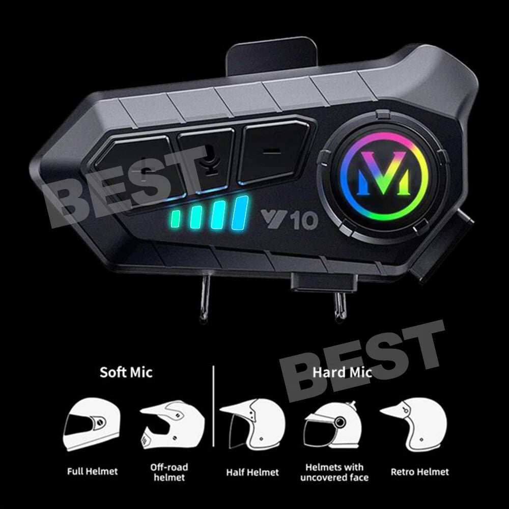 HiFi Bluetooth Motorcycle Helmet Headset Wireless call Motorbike Headphone - view 6