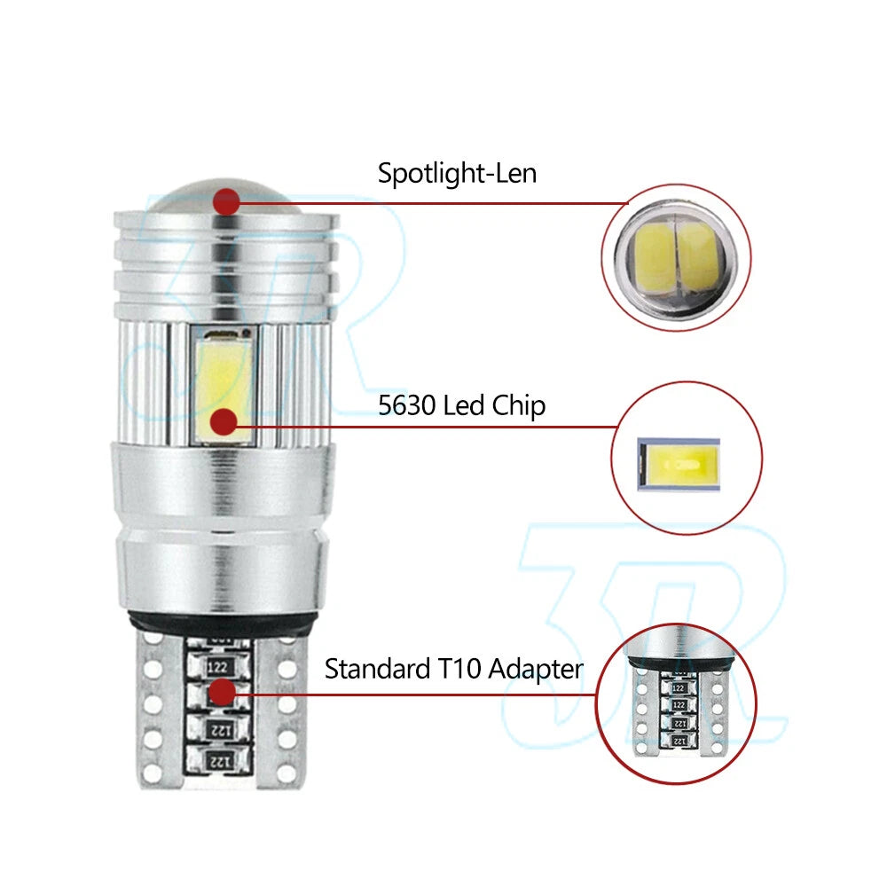 10pcs T10 LED 6SMD W5W 5630 168 194 Car Wedge Dash Canbus Parking Side Light 12V - view 2
