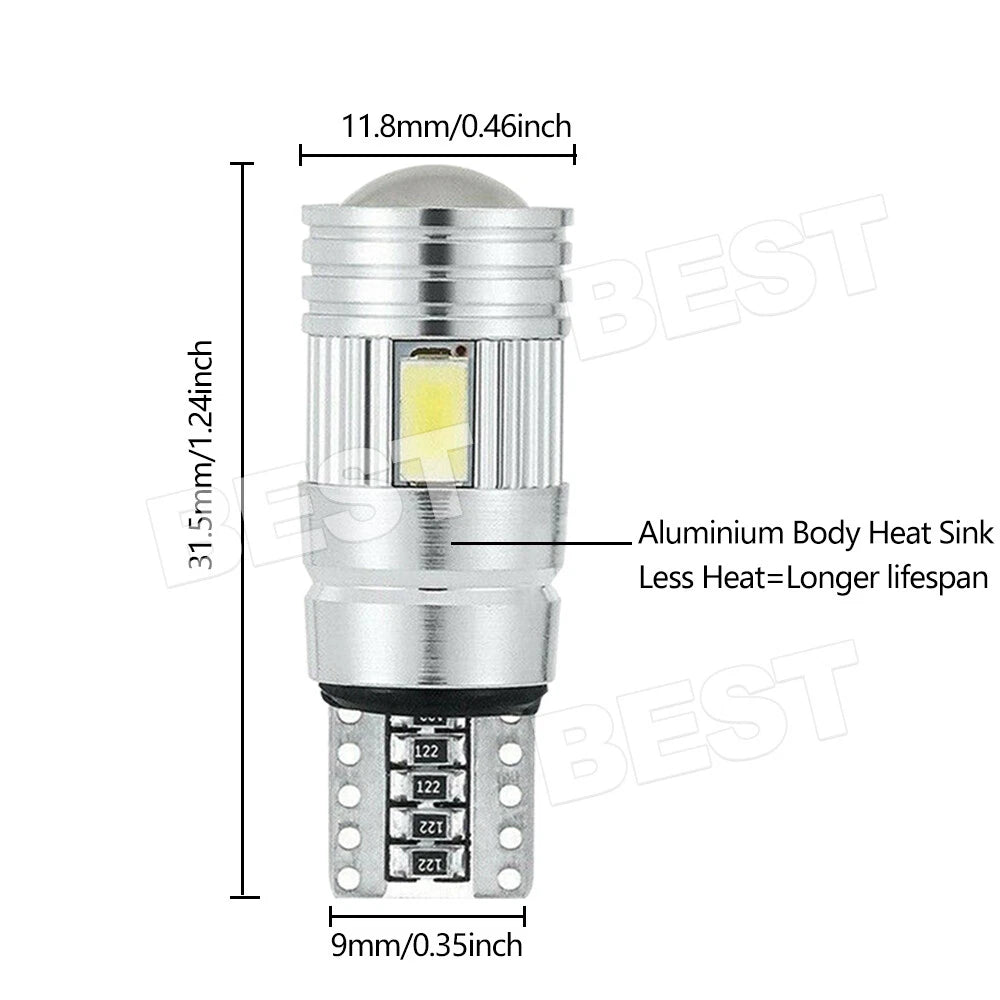 10pcs T10 LED 6SMD W5W 5630 168 194 Car Wedge Dash Canbus Parking Side Light 12V - view 7