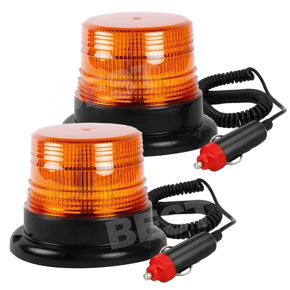 2PCS LED Beacon Flashing Lights Magnetic Strobe Emergency Warning Light Lamp 12V - view 1