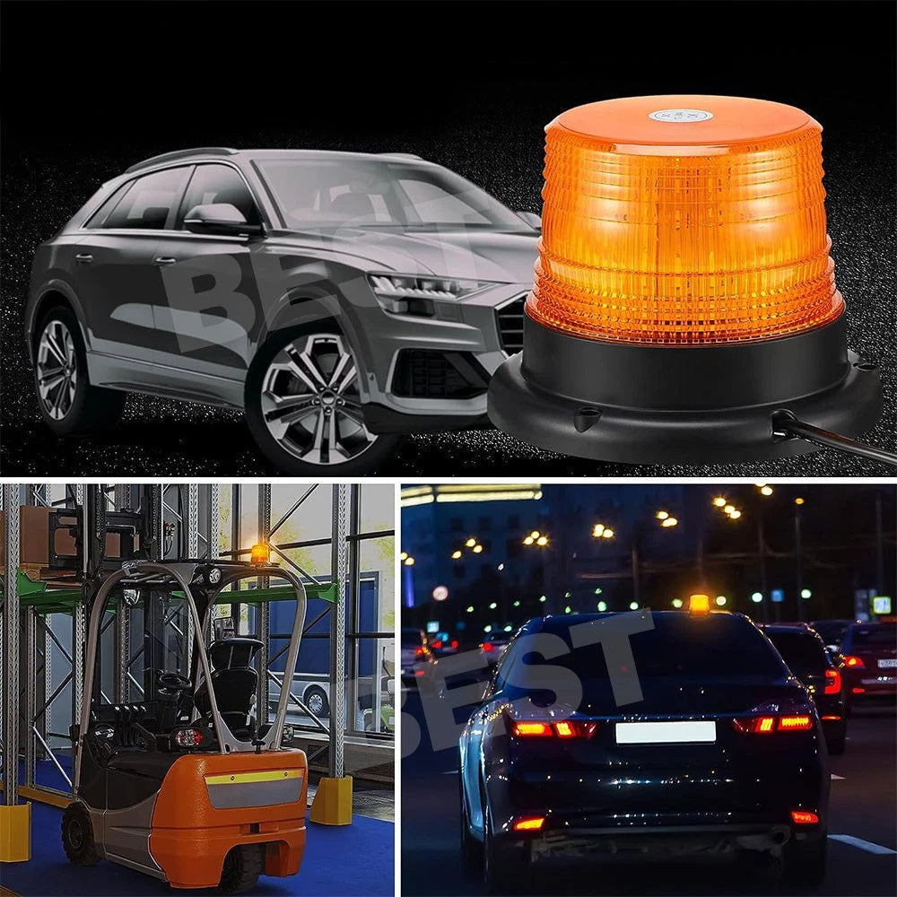 2PCS LED Beacon Flashing Lights Magnetic Strobe Emergency Warning Light Lamp 12V - view 9