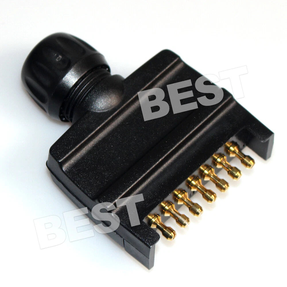 7 Pin Flat Trailer Plug Male Female Socket Set Caravan Boat Adaptor Connector - view 4