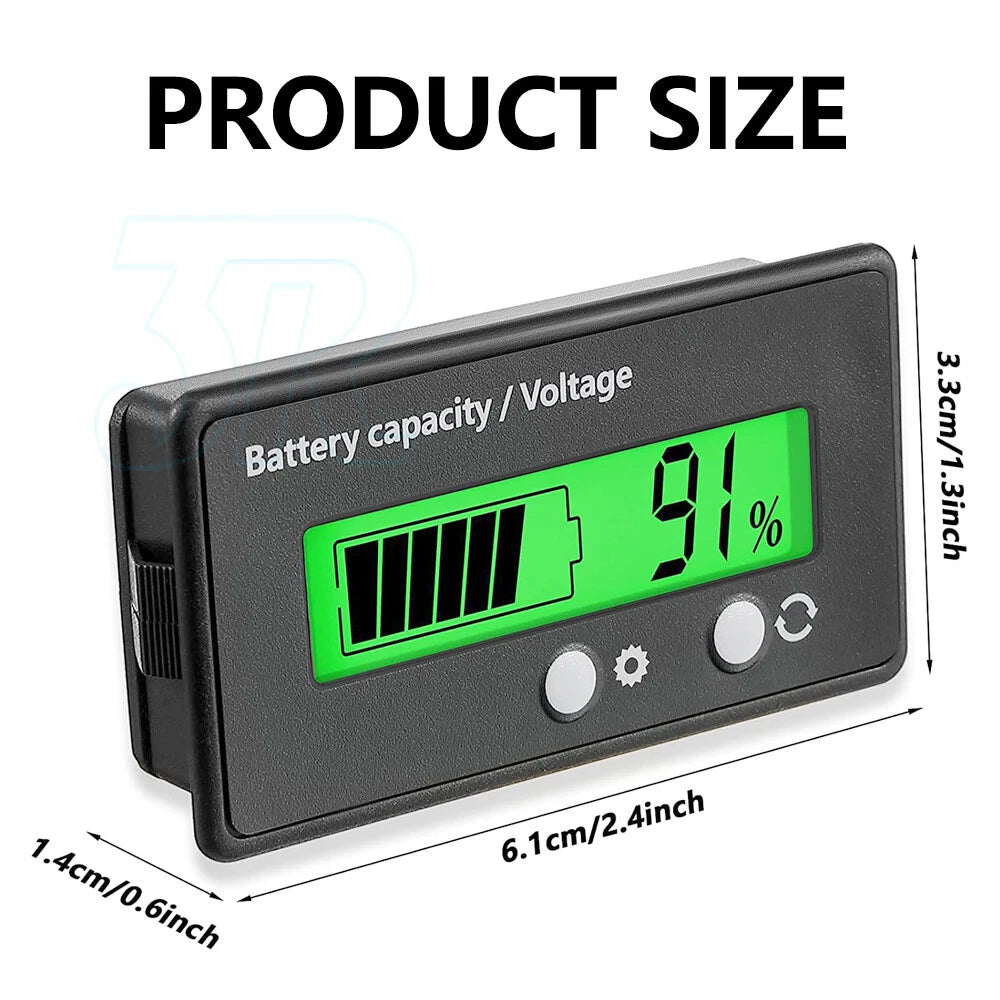 LCD 12V 24V 36V 48V Battery Status Voltage Voltmeter Monitor Meter Caravan - view 2