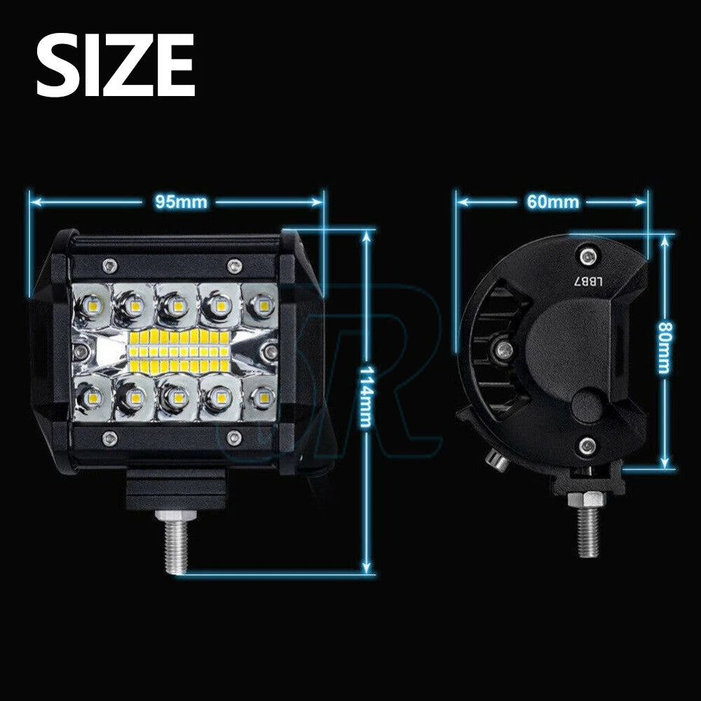 4x 4inch 200W CREE LED Work Lights Spot Flood Light Bar Reverse 4WD 12V 24V - view 2