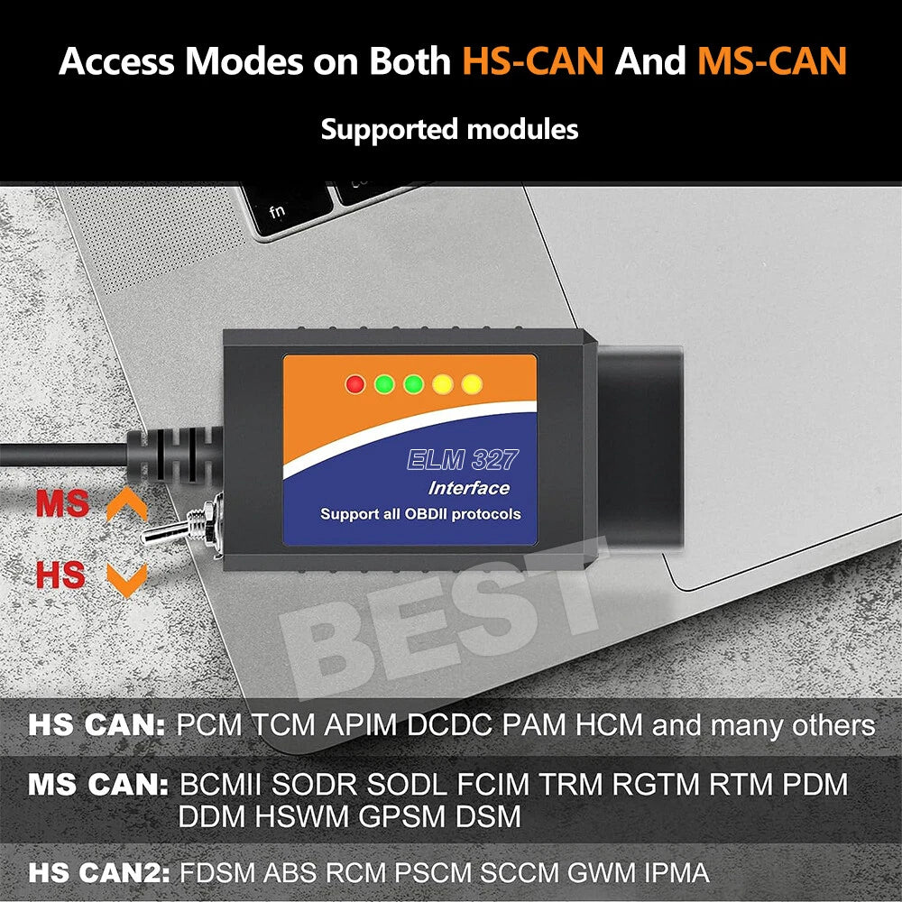 For Ford Forscan ELM327 USB Modified OBD2 Scanner MS-CAN HS-CAN Code Reader - view 4