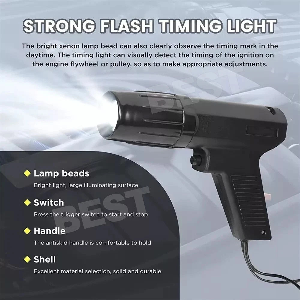 Auto Petrol Engine Ignition Inductive Timing Light Xenon Lamp Strobe Tester Gun - view 4