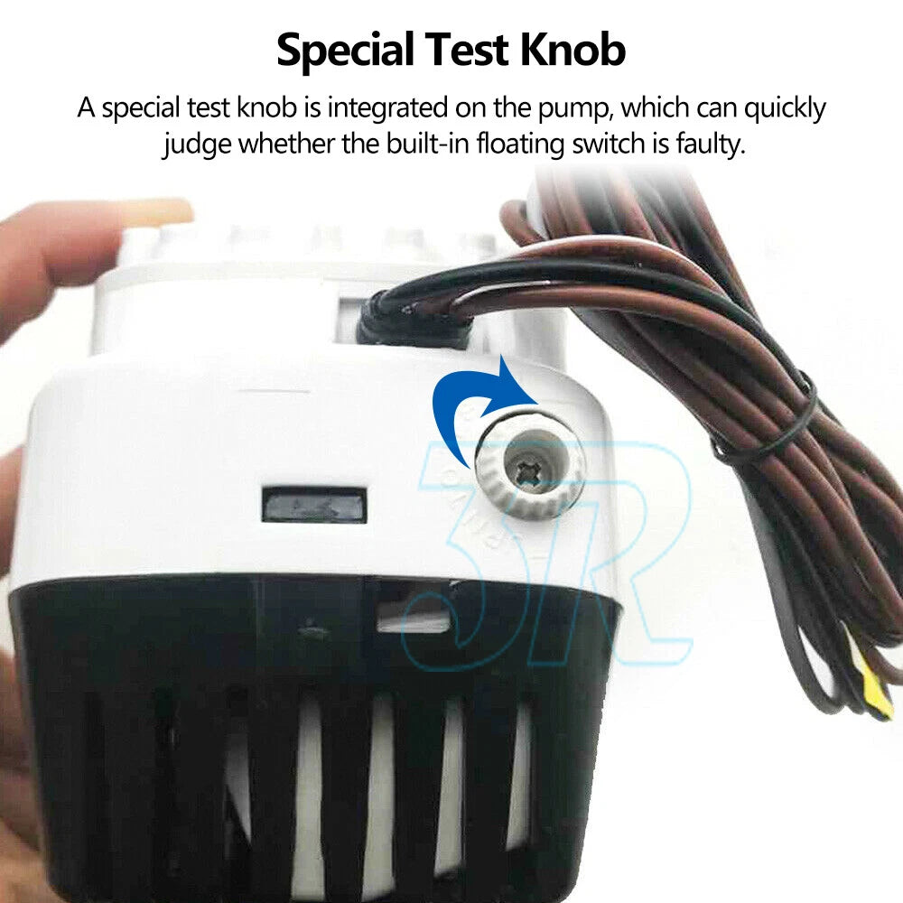 12V Boat Automatic Bilge Water Pump 750GPH Marine Submersible Float Switch - view 4