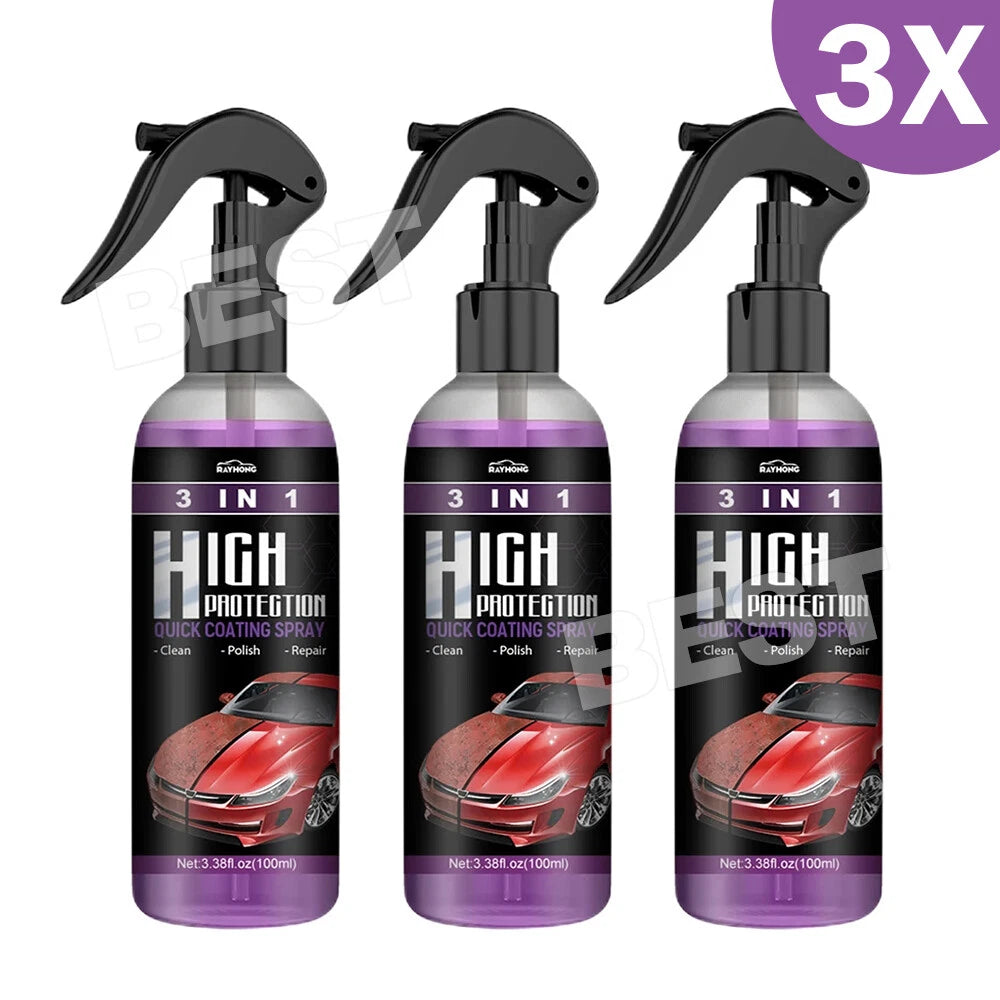3in1 High Protection Quick Car Coat Ceramic Coating Spray Hydrophobic 100ML Set - view 12