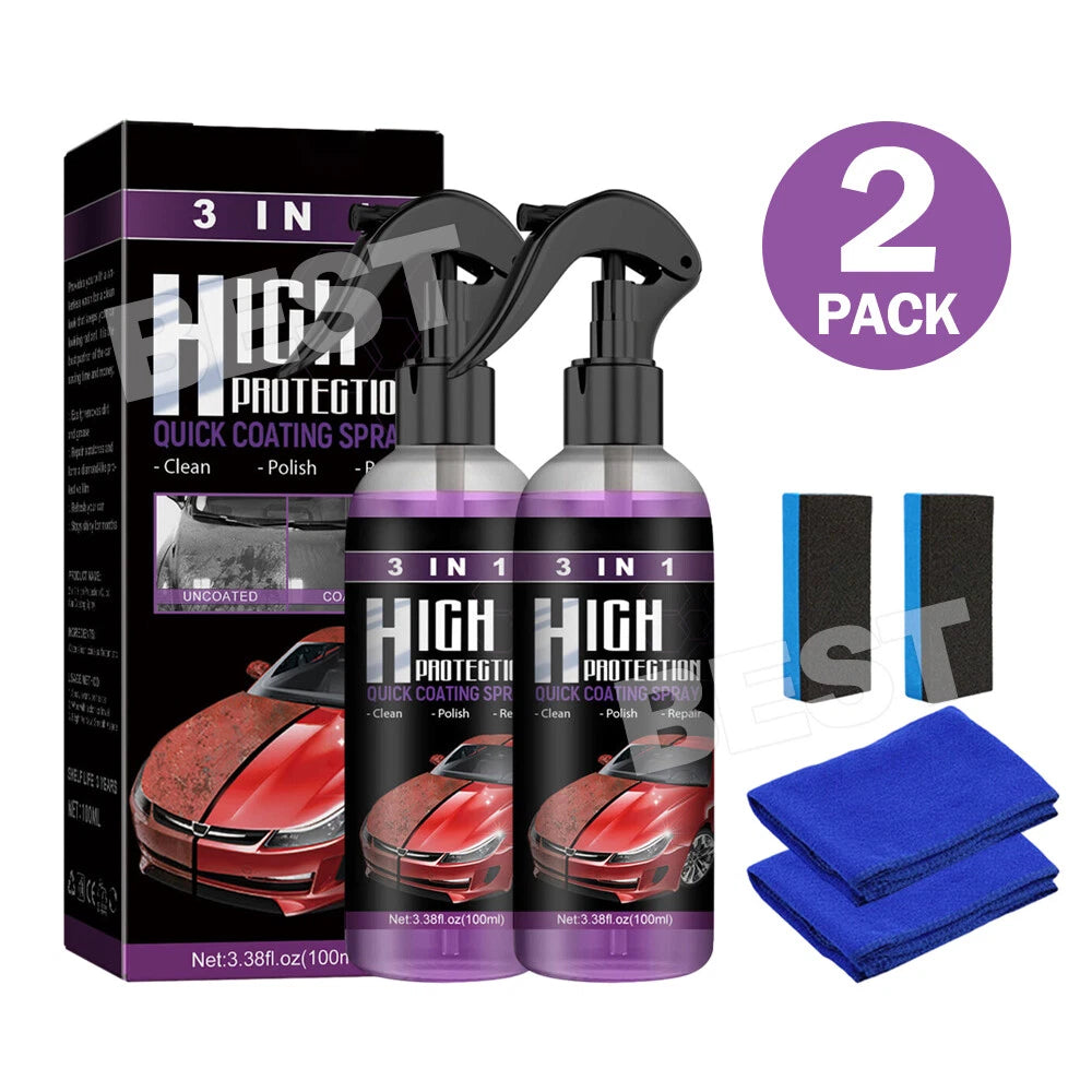 3in1 High Protection Quick Car Coat Ceramic Coating Spray Hydrophobic 100ML Set - view 15