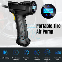 Automatic Cordless Car Tyre Inflator Handheld LCD Digital Air Compressor Pump - view 2